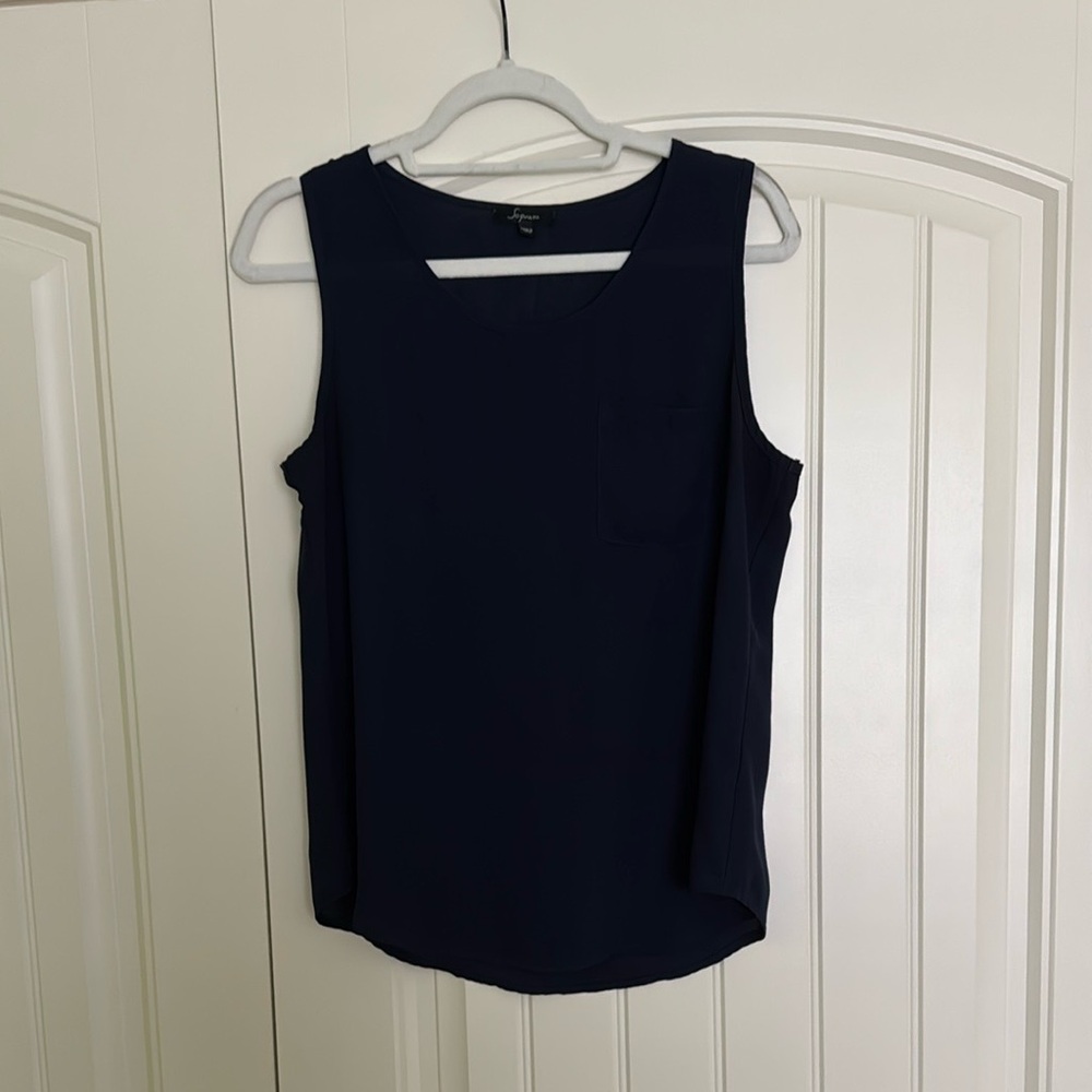 Soprano Navy Sleeveless Tank Top